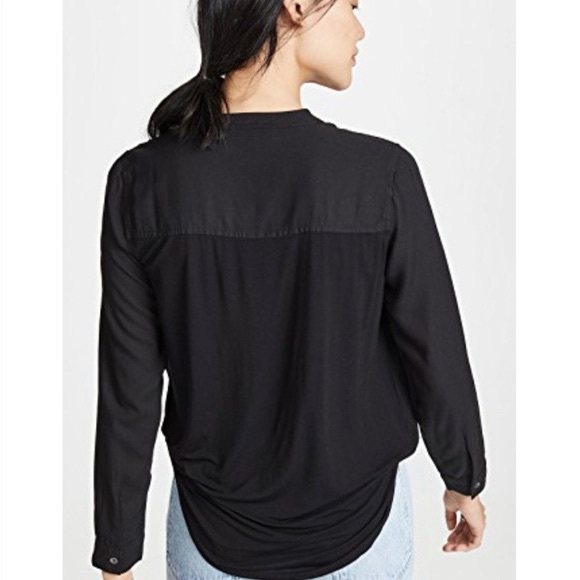 NWT Splendid Hi-Low Surplice Blouse Black - Picture 4 of 16